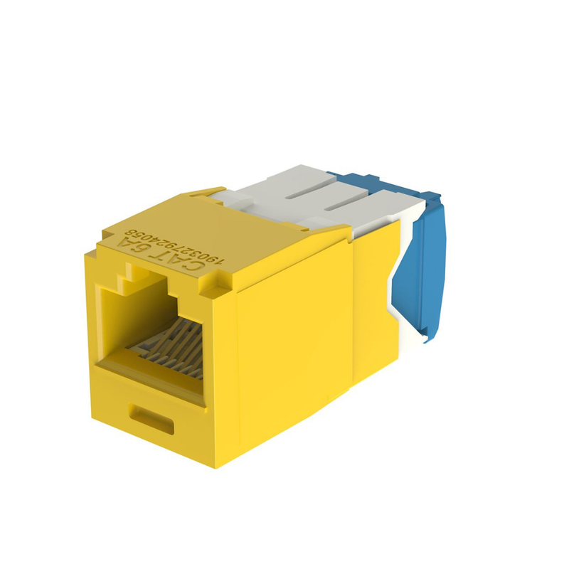 CJ6X88TGYL Conector Jack RJ45 Estilo TG, Mini-Com, Categoría 6A, de 8 posiciones y 8 cables, Color Amarillo