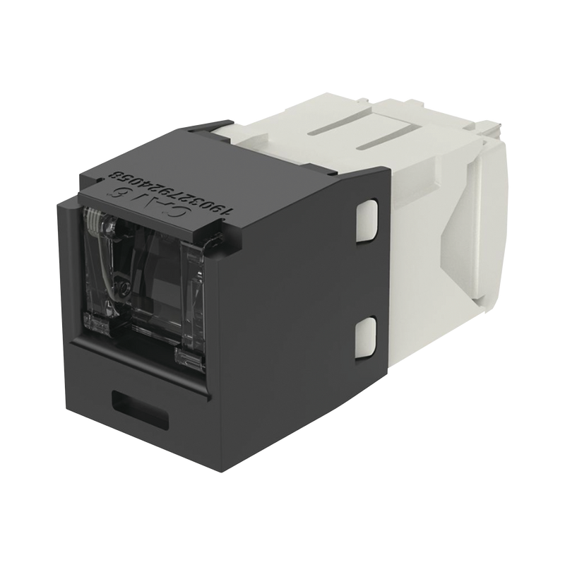CJH688TGBL Conector Jack RJ45 Estilo TG con Ventana, Mini-Com, Categoría 6, de 8 posiciones y 8 cables, Color Negro