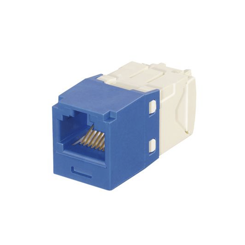 CJK688TGBU Conector Jack RJ45 Estilo TG con Llaveado Azul, Mini-Com, Categoría 6, de 8 posiciones y 8 cables