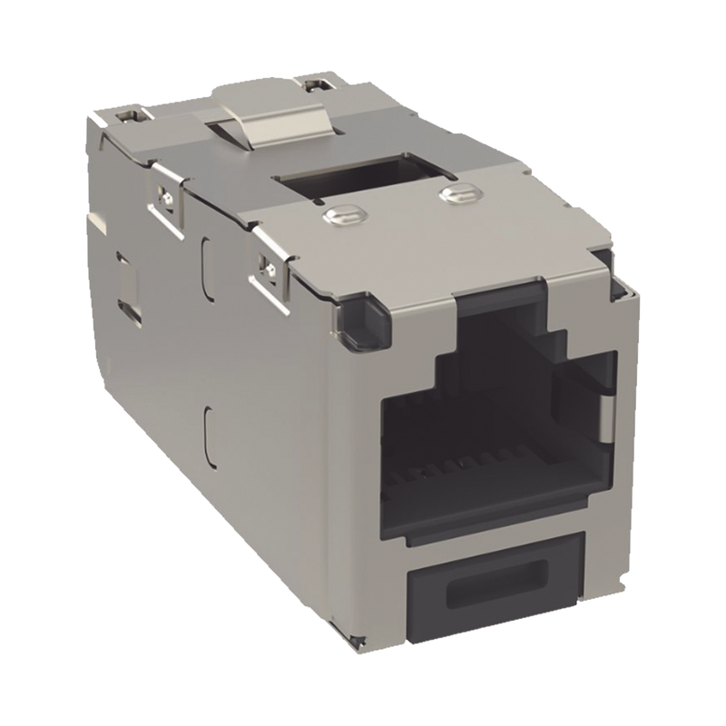 CJS688TGY Conector Jack RJ45 Blindado, Estilo TG, Mini-Com, Categoría 6, de 8 posiciones y 8 cables, Color Negro