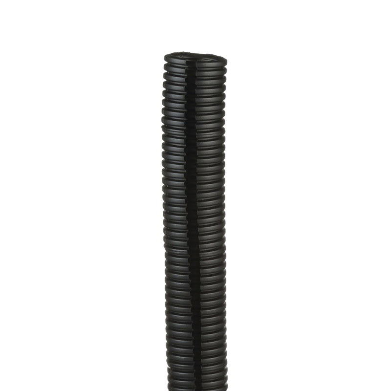 CLT100F-C20 Tubo Corrugado Abierto para Protección de Cables, 1in (25.4 mm) de Diámetro, 30.5 m de Largo, Color Negro
