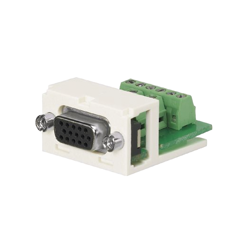 CMD15HDIWY Conector sub-D de 15 Pines Tipo Atornillable, Uso en 2 Puertos Mini-Com, Color Blanco Mate