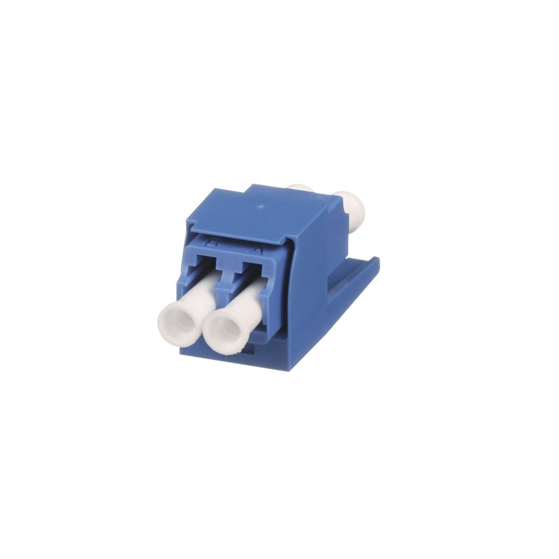 CMDSLCZBU Módulo Acoplador LC Duplex, para Fibra Óptica Monomodo OS1/OS2, Tipo Mini-Com, Color Azul