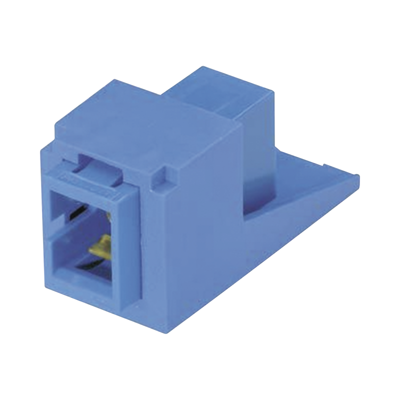 CMSBUSCZBU Módulo Acoplador SC Simplex, para Fibra Óptica Monomodo OS1/OS2, Tipo Mini-Com, Color Azul