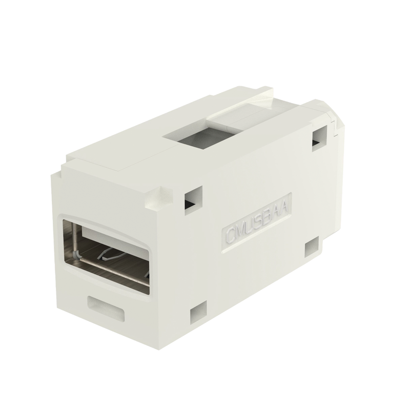 CMUSBAAIW Módulo Acoplador USB 2.0, Hembra a Hembra, Tipo Mini-Com, Color Blanco Mate