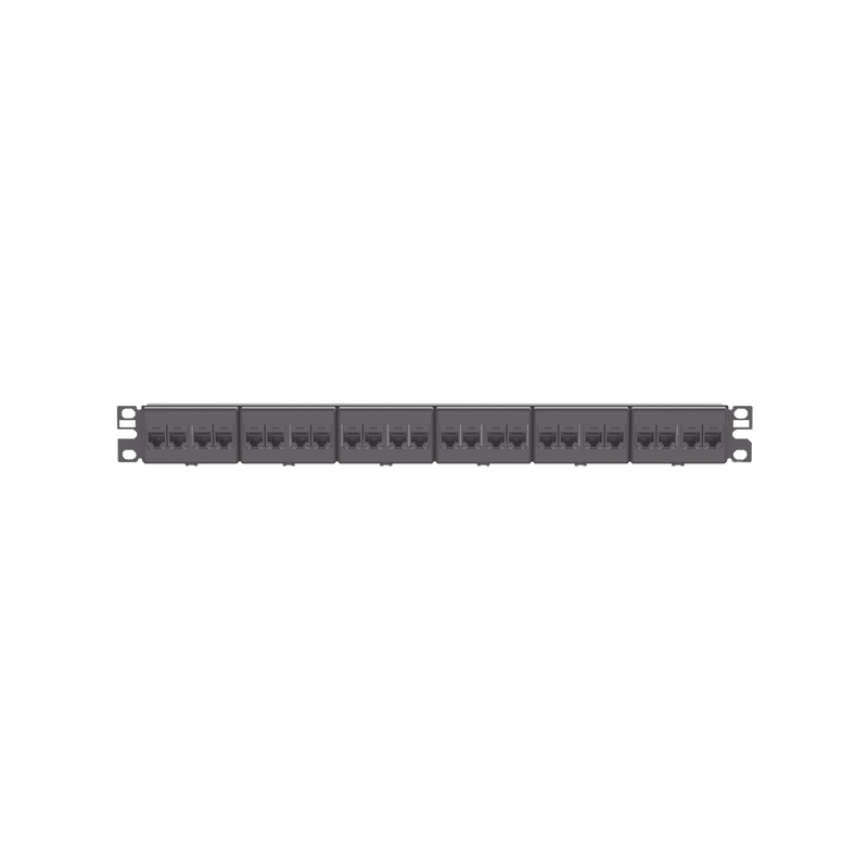 CP245E88BLY Panel de Parcheo con 24 Acopladores Mini-Com, Plano, Categoría 5e, de 1 UR, Color Negro