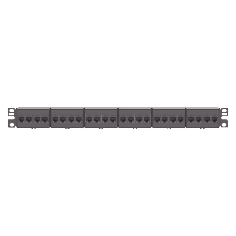 CP24688BL Panel de Parcheo con 24 Acopladores Mini-Com, Plano, Categoría 6, de 1 UR, Color Negro