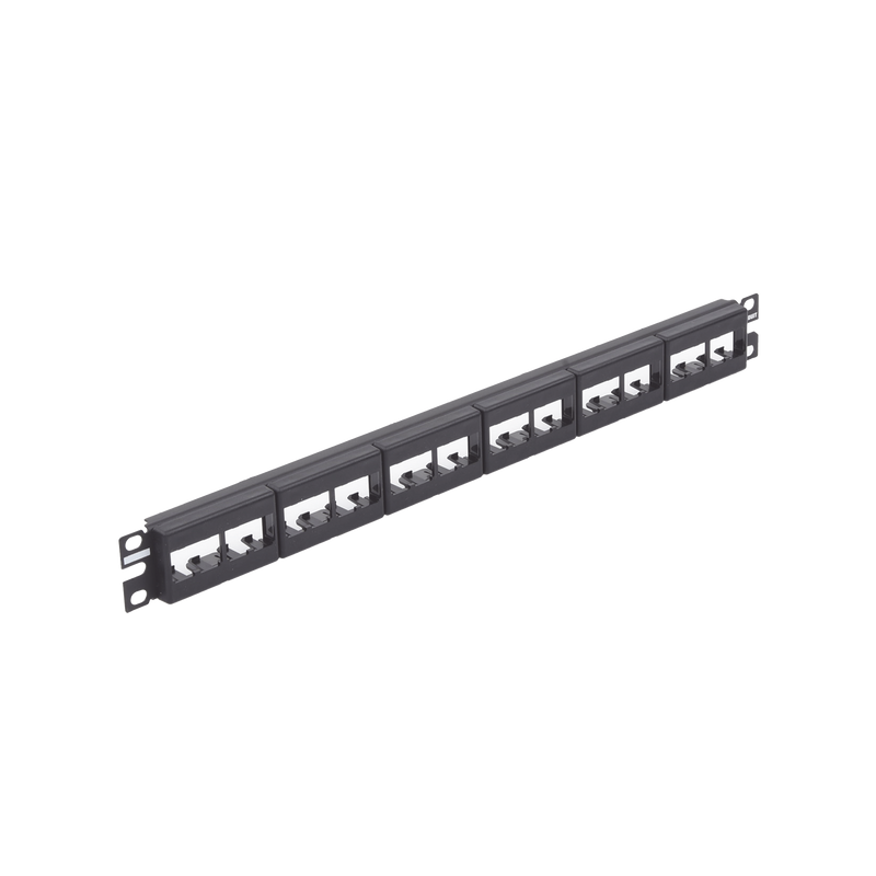 CPP24WBLY Panel de Parcheo Modular Mini-Com (Sin Conectores), Plano, Sin Blindaje, de 24 puertos, 1UR