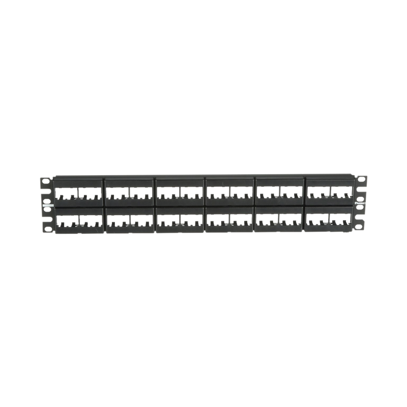 CPP48WBLY Panel de Parcheo Modular Mini-Com (Sin Conectores), Plano, Sin Blindaje, de 48 puertos, 2 UR