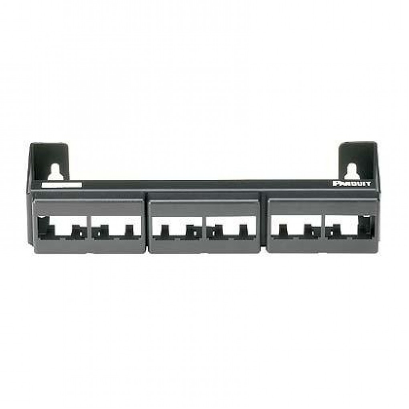 CWPP12WBL Panel de Parcheo Modular (Sin Conectores), de 12 Puertos Mini-Com, Instalación en Pared con Montaje Incluido, Color Negro