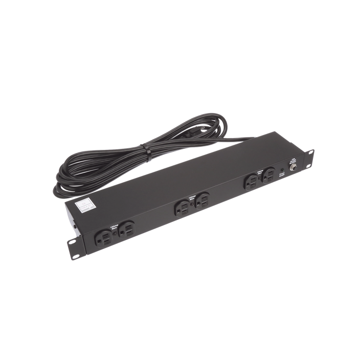 PDU Básico de Montaje en Rack, Con 6 Salidas Frontales NEMA 5-15R, Enchufe de Entrada NEMA 5-15P, de 19in, 1UR, 15 Amp, 120 Vca