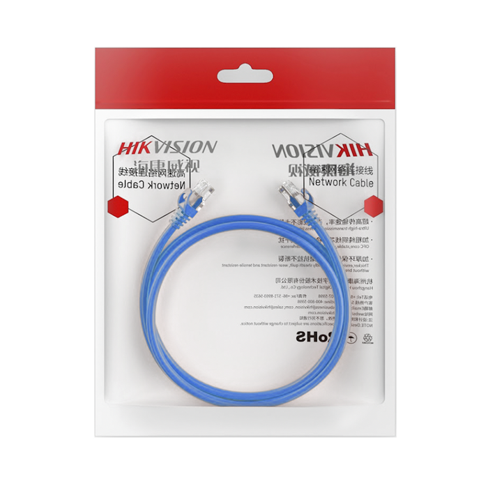 Cable de Parcheo (Patch Cord) / UTP / Cat. 6 (24 AWG) / 2 Metros / Color Azul / Ideal para PoE+ / Interior