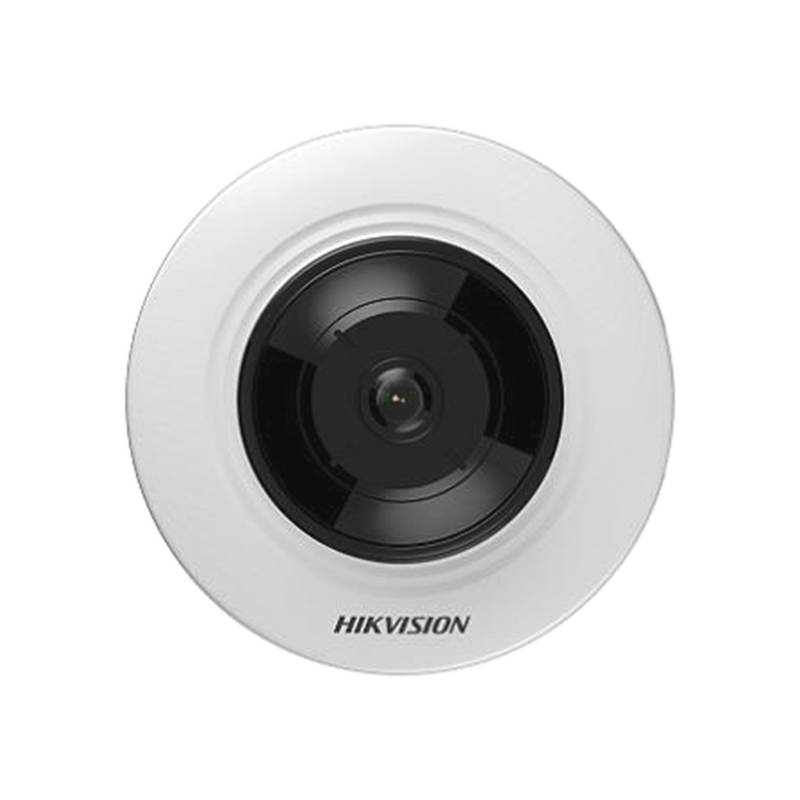 DS-2CD2955G0-ISU Mini Fisheye IP 5 Megapixel / Panorámica 180° - 360° / Microfono Integrado / 8 mts IR / Uso en Interior / PoE / Múltiples Vistas por iVMS-4200 / Alarmas I/O / Micro SD