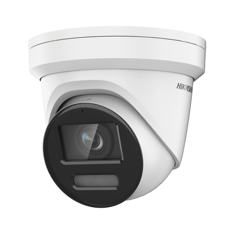 DS-2CD3387G2-LSU(C) Turret IP 8 Megapixel / Imagen a color 24/7 / Lente 2.8 mm / Micrófono Integrado /Luz Blanca 40 mts / Exterior IP67 / Micrófono Integrado / WDR 130 dB / Entrada y salida de Audio y Alarma / Onvif / MicroSD