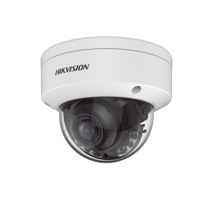 Domo IP 8 Megapixel / Lente Mot. 2.7 a 13.5 mm / Dual Light (40 mts IR + 40 mts Luz Blanca ) / Darkfighter S / Exterior IP67 / IK10 /WDR 130 dB / 4 Analíticos: AcuSense, Deteccion Facial, Conteo de Personas por Cruce y Zona