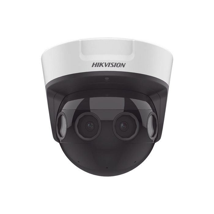 PanoVu Series / Vista Panorámica 180° / 32 Megapixel en Total / 4 Lentes 2.8 mm (4 Lentes 8 Megapixel) / 20 mts IR / Exterior IP67 / IK10 / 12 Vcc / PoE+ / Micro SD