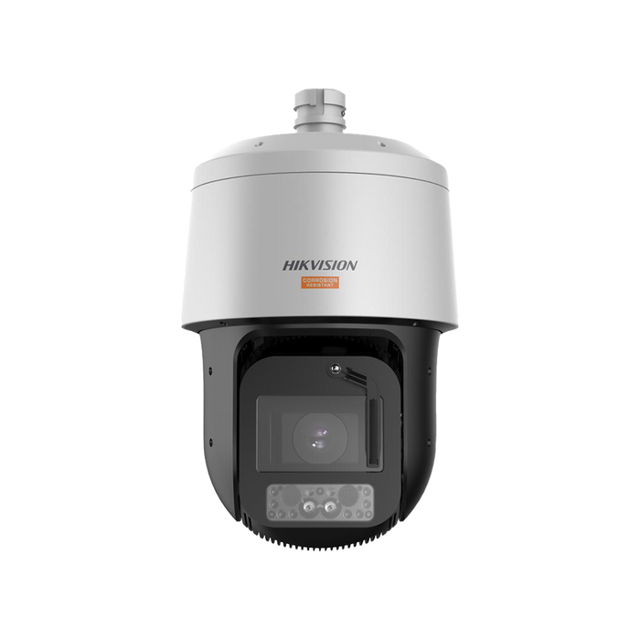 PTZ IP 4 Megapixel / 42X Zoom / Dual Light (500 mts IR / 100 mts Luz Blanca) / Polimero Anticorrosivo (Ideal para Zonas Costeras o Alta Salinidad) / AutoSeguimiento / DARKFIGHTER / EIS / Exterior IP67 / NEMA 4X / C5 / Wiper / Micro SD