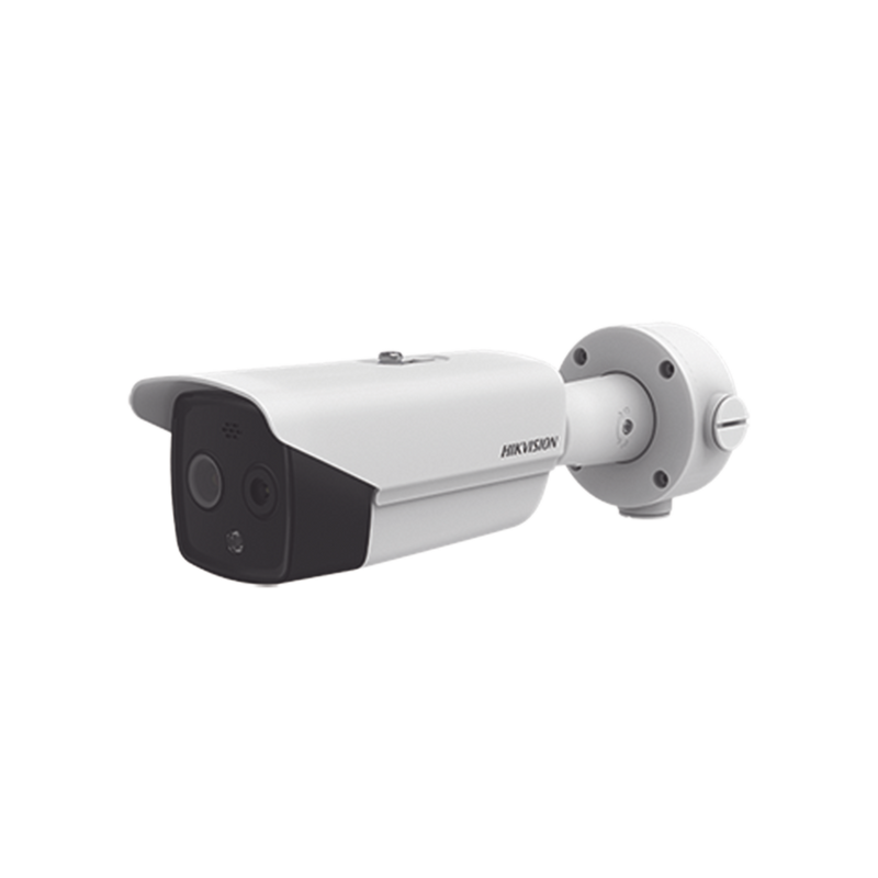 DS-2TD2617-6/QA Bala IP Dual / Térmica 6.2 mm (160 x 120) / Óptico 8 mm (4 Megapixel) / DETECCIÓN DE PERSONAS 182 m /40 mts IR / Exterior IP67 / PoE / Termométrica / Detección de Temperatura / Sirena y Luz Inte / Micro SD 32 GB Incluida