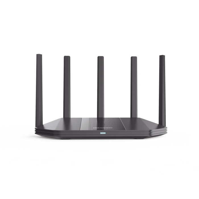 Router Inalámbrico / Wifi 6 / Hasta 1800 Mbps / Doble Banda AC (2.4 GHz y 5 GHz) / 4 Puertos 1000 Mbps / 5 Antenas Omnidireccional / Interior / Beamforming Optimizado / Administración Gratuita desde la Nube