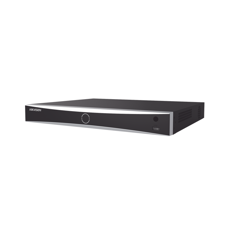 DS-7616NXI-K2 NVR 12 Megapixel (4K) / 16 canales IP / AcuSense (Evita Falsas Alarmas) / Reconocimiento Facial / 2 Bahías de Disco Duro / HDMI en 4K / Sin Puertos PoE+ / Alarmas I/O