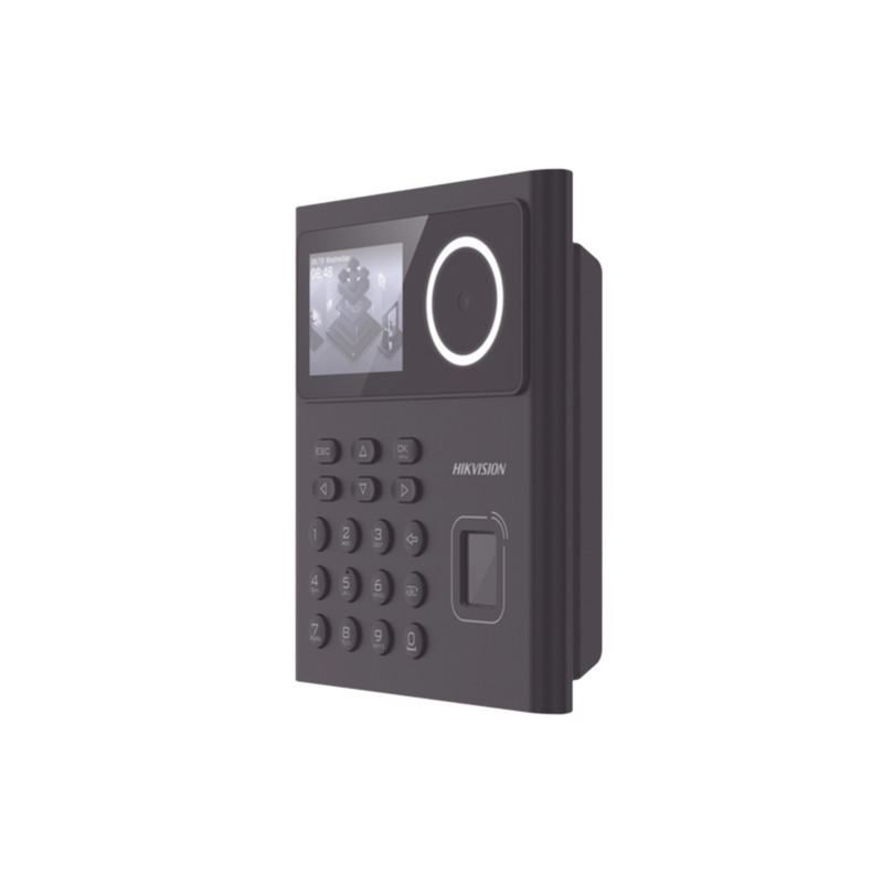 DS-K1T320MFWX-B/S Terminal Min Moe WiFi con Batería de Respaldo / Administrable por Smartphone o Nube /  Acceso y Asistencia /  Huella, Facial y Tarjetas MIFARE /  500 rostros y 1,000 Huellas y Tarjetas / Detección de Cubrebocas / HikConnect / HIK-IA