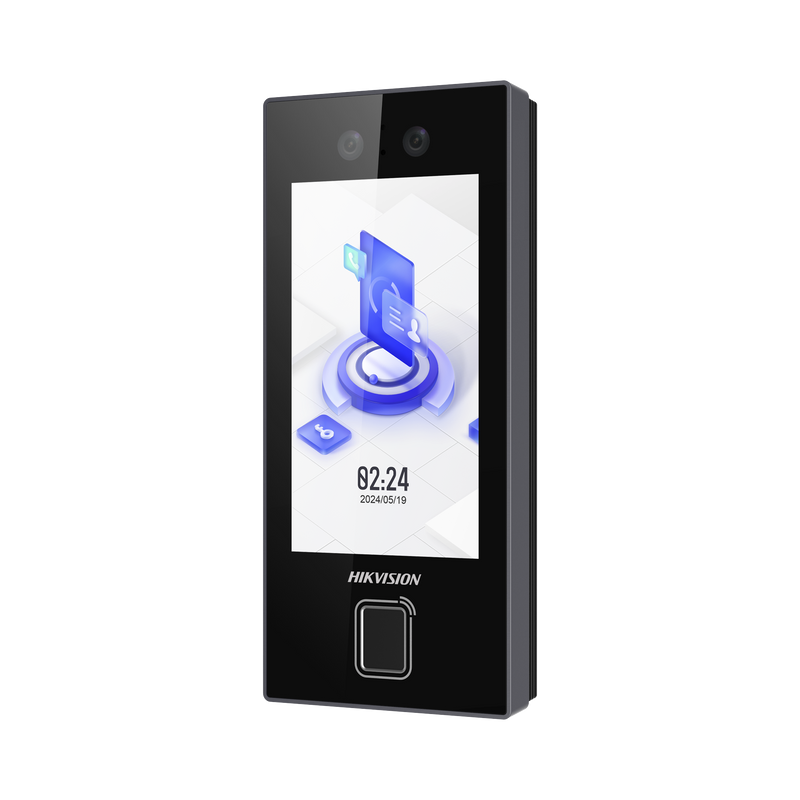 DS-K1T344MBFWX-E1 Terminal Facial Min Moe con LECTOR DE HUELLAS y Tarjetas MIFARE / 3000 Rostros / 3000 Huellas / Pantalla 4.5 / Administrable en la Nube con Hik-Connect Teams  / Exterior IP65  / PoE / WiFi / HIK-IA