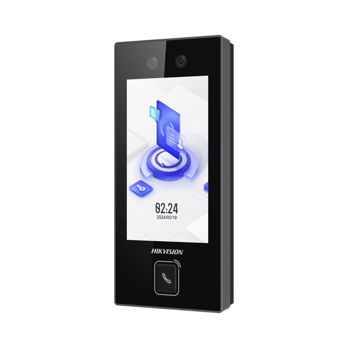 Terminal Facial Min Moe con BOTON DE LLAMADA FÍSICO / 3000 Rostros / Pantalla 4.5 / Administrable en la Nube con Hik-Connect Teams / Exterior IP65 / PoE / WiFi / HIK-IA