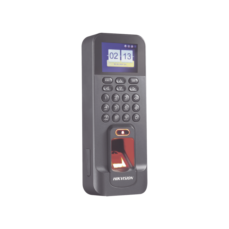 DS-K1T804AEF Biométrico WiFi de Acceso y Asistencia Compatible con APP Hik-Connect (P2P) / Soporta Biometrico Esclavo RS-485 / Lectura de Huella y Tarjetas EM / TCP/IP / 150,000 Eventos / Relevador para Chapa y Reportes de Asistencia