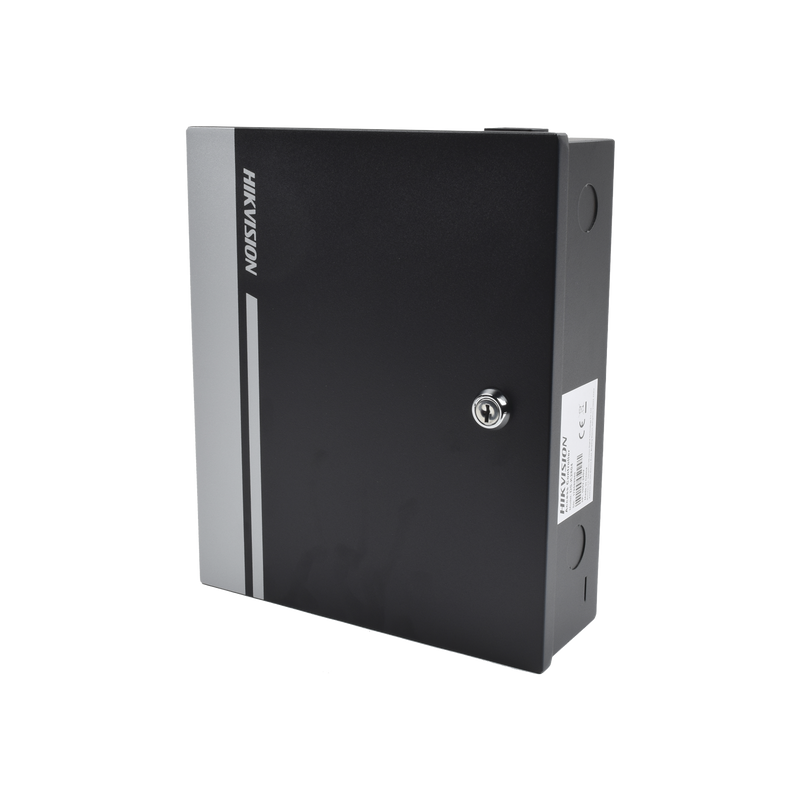 DS-K2801 Controlador de Acceso para 1 Puerta y  2 Lectores  / Fácil Administración con Software Gratuito / Incluye Gabinete y Fuente de Alimentación 12Vcc/8A / 10,000 Tarjetas / 50,000 Eventos
