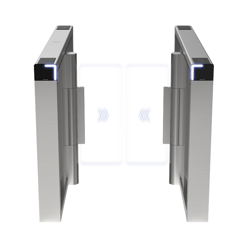 DS-K3B530X-LR/MPG-DP90 Torniquete Swing PREMIUM / Iluminación LED / 12,000,000 Ciclos MCBF / Incluye Lectores de Tarjeta y Panel de Acceso / 14 Pares de IR / Carril de 90 cms / Compatible con Reconocimiento Facial / Incluye Izquierdo y Derecho