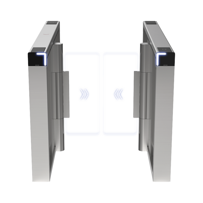 Torniquete Swing PREMIUM / Iluminación LED / 12,000,000 Ciclos MCBF / Incluye Lectores de Tarjeta y Panel de Acceso / 14 Pares de IR / Carril de 90 cms / Compatible con Reconocimiento Facial / Incluye Izquierdo y Derecho