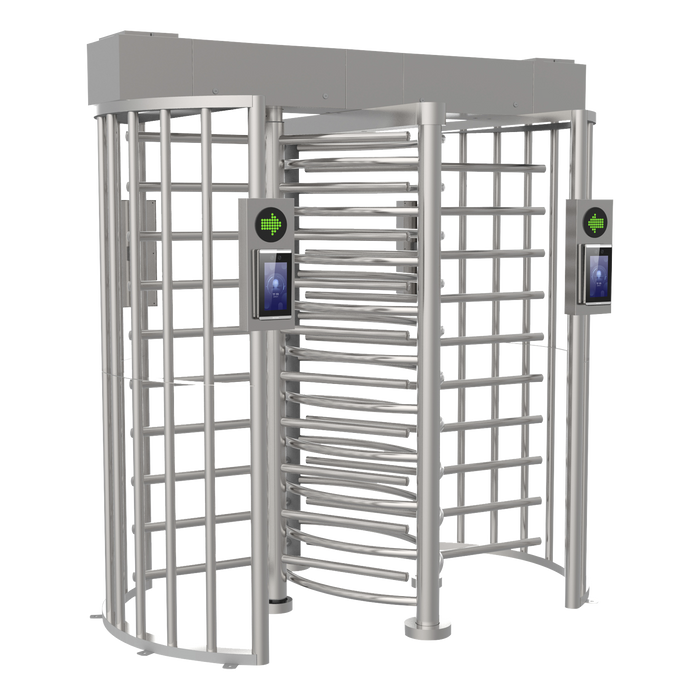 Torniquete DOBLE (2 Carriles) de Cuerpo Completo Bidireccional / Exterior / Acero Inoxidable SUS304 / 30 Personas por Minuto / Compatible con Reconocimiento Facial (Terminal no Incluida)