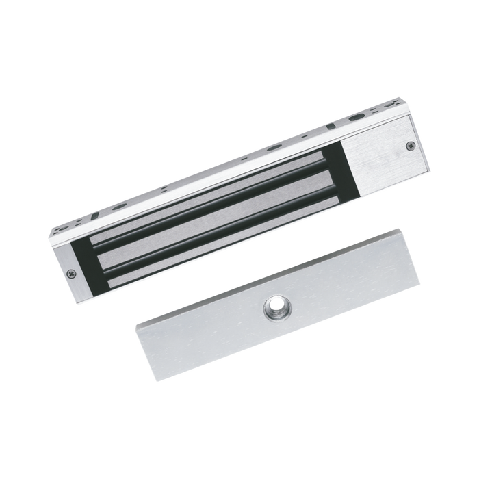 Chapa Magnética de 617 Lbs (280 Kg) / Montaje en Puerta Normal o de Vidrio / Certificado CE / Uso en Interior / Indicador LED / Magnetismo Anti-residual