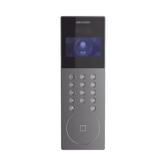 Videoportero IP Multiapartamento con Reconocimiento Facial / Llamada a App HikConnect (requiere monitor) / Protección IP65 / Apertura por Rostro, Tarjeta o App