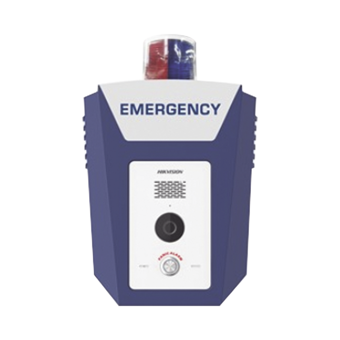 Estación de Alarma de Panico de Emergencia / Cámara 2 Megapixel / Video y Audio / Sirena y Estrobo (Azul y Rojo) / 10 Mts de IR / ISUP