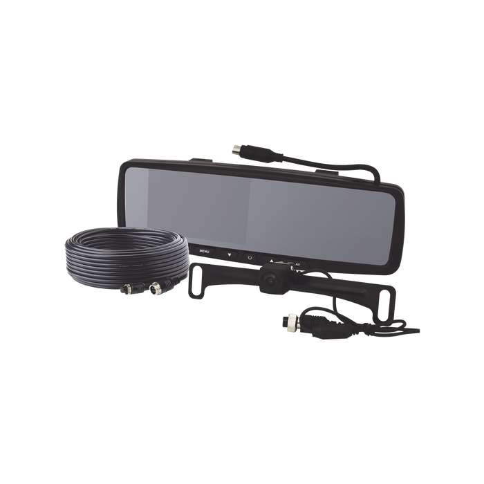 Sistema alámbrico de reversa con cámara y monitor de 4.3 pulgadas, Incluye cámara para placa de 170°