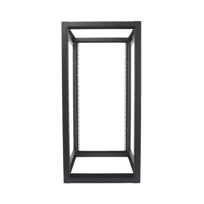 Rack Estándar 19 de 4 Postes, Acero, 24 Unidades, Profundidad Ajustable.