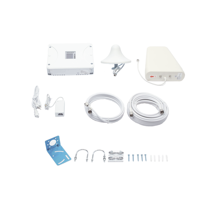 Kit Amplificador de Señal Celular 5G, 4G, 3G, VoLTE y Voz convencional. Funciona con Todos los Operadores. Soporta Múltiples Dispositivos y Tecnologías. Hasta 900 m² de Cobertura