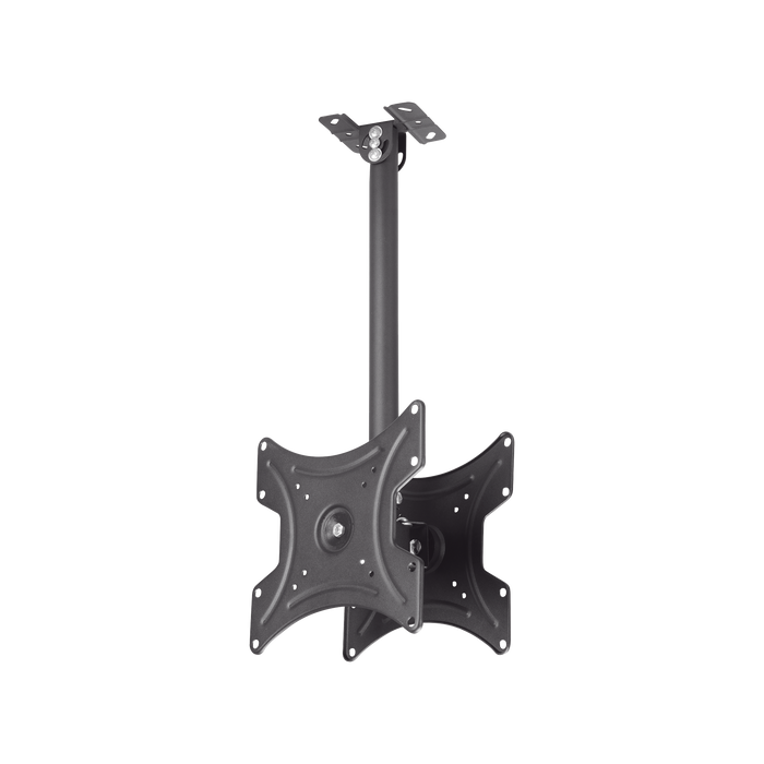 Montaje de Techo Universal Doble para Monitores de 17 a 42 | Soporta hasta 22 KG x monitor/ VESA 75X75, 100X100, 200X200 / Acero / Montaje Telescopico de 50 cm hasta 80cm