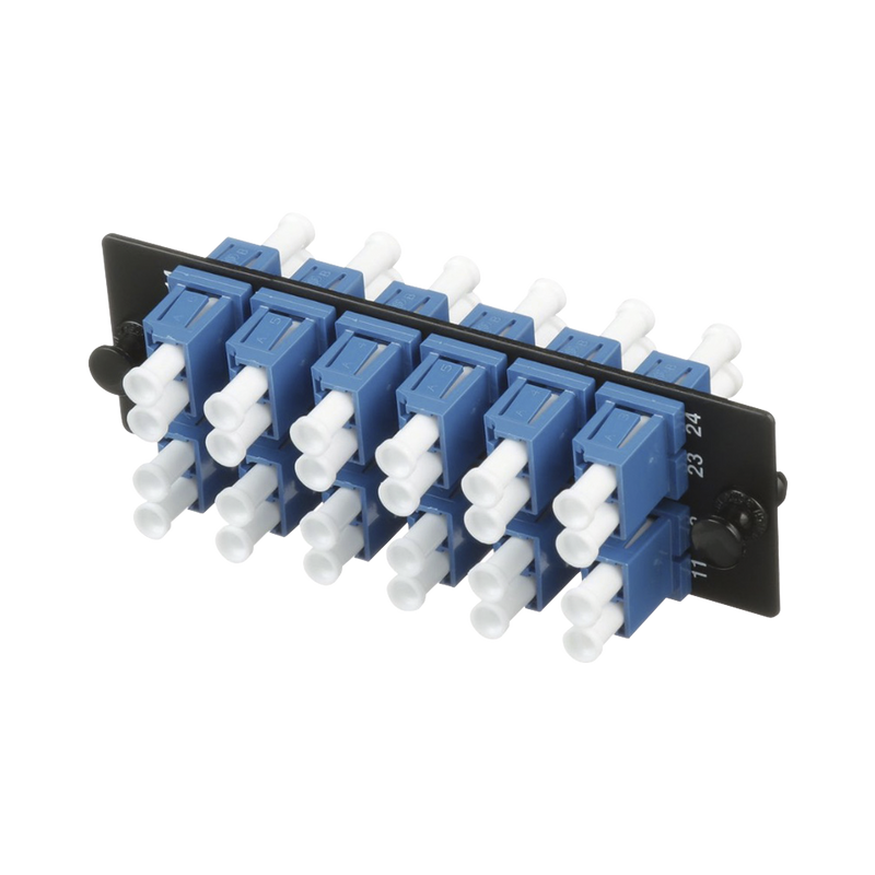 FAP12WBUDLCZ Placa Acopladora de Fibra Optica FAP, Con 12 Conectores LC Duplex (24 Fibras), Para Fibra Monomodo OS1/OS2, Color Azul