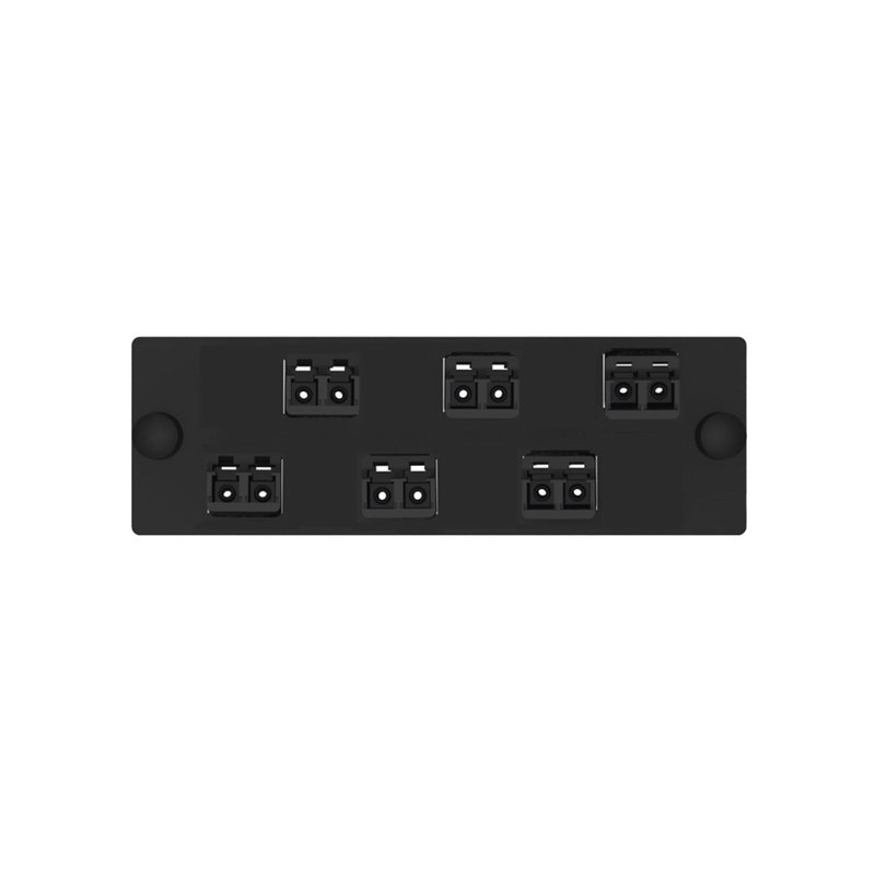 FAP6WABLDLCZ Placa Acopladora de Fibra Optica FAP, Con 6 Conectores LC Duplex (12 Fibras), Para Fibra Multimodo OM3/OM4, Color Negro