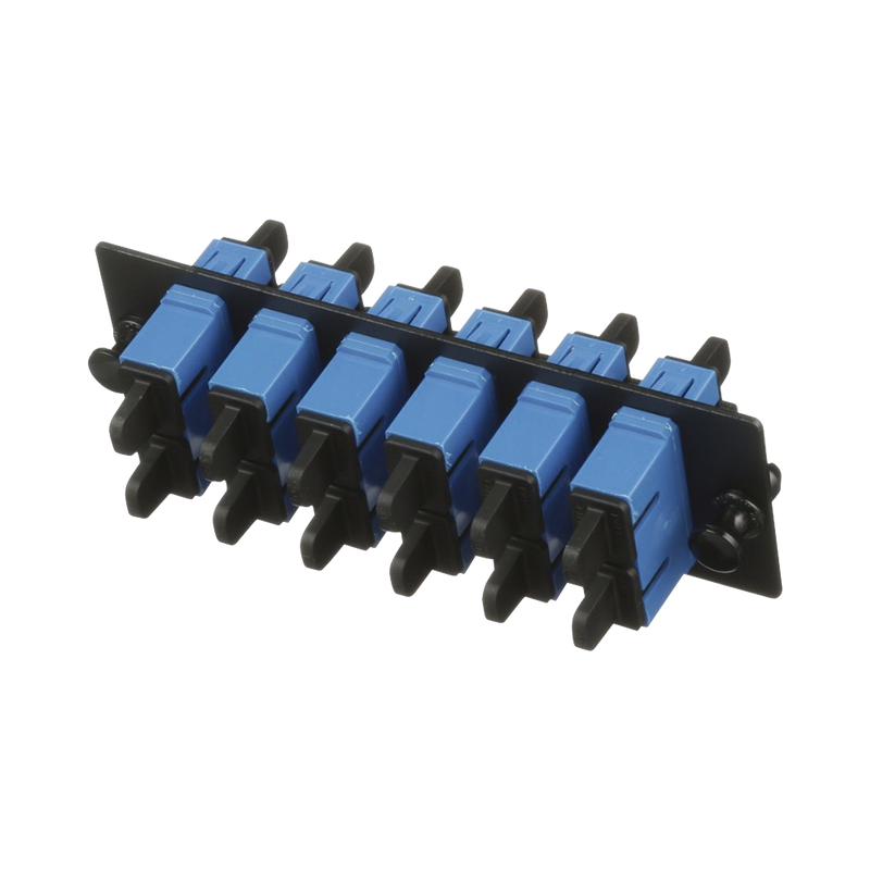 FAP6WBUDSCZ Placa Acopladora de Fibra Optica FAP, Con 6 Conectores SC Duplex (12 Fibras), Para Fibra Monomodo OS1/OS2, Color Azul