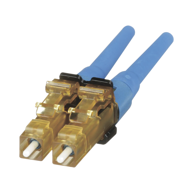 FLCDSCBUY Conector de Fibra Óptica LC Duplex OptiCam, Monomodo 9/125 OS2, Pre-pulido, Color Azul