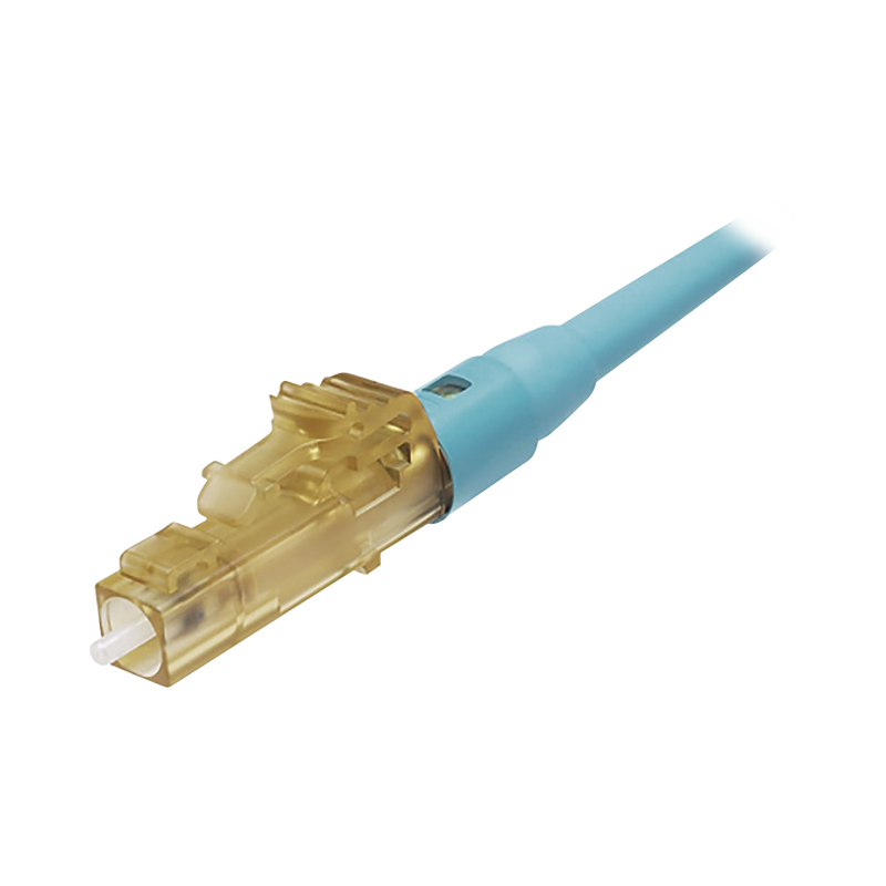 FLCSMCXAQY Conector de Fibra Óptica LC Simplex OptiCam, Multimodo 50/125 OM3/OM4, Pre-pulido, Color Aqua