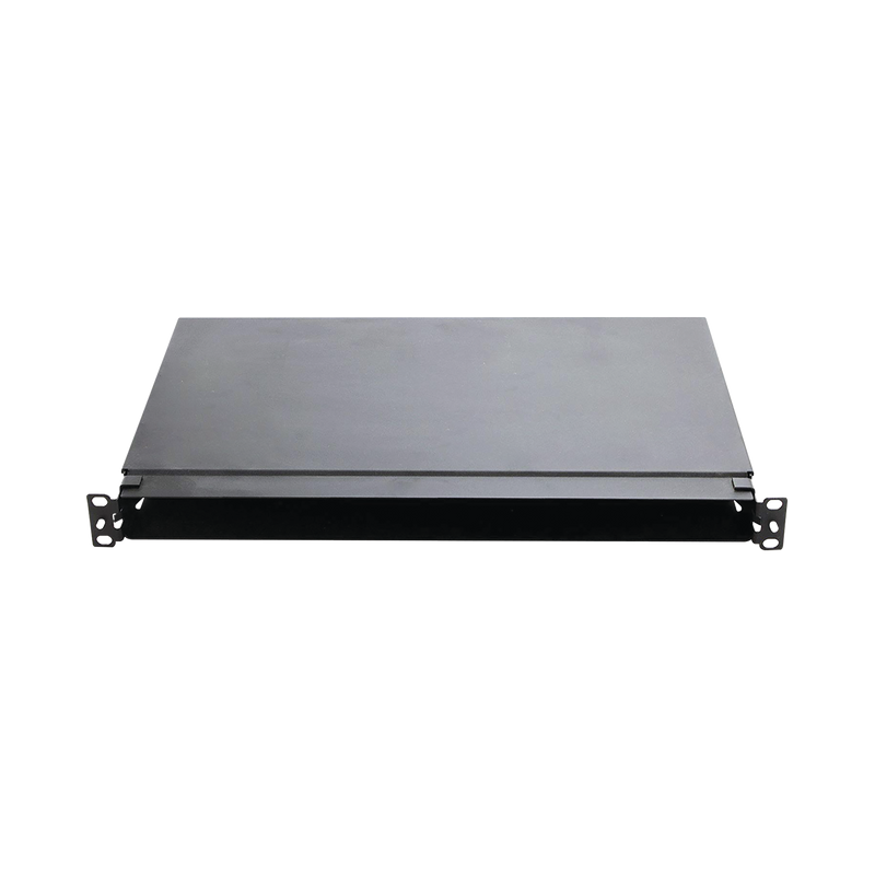FMT1 Panel de Distribución de Fibra Óptica, Acepta 4 Casetes QuickNet o Placas FAP/FMP con Panel CFAPPBL1 (No Incluido), Bandeja Fija, Hasta 96 Fibras, Color Negro, 1UR