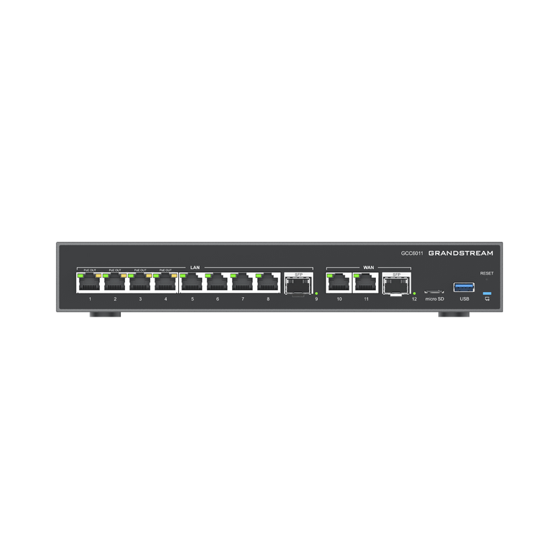 GCC6011 4 en 1: Firewall Nueva Generación, Router, PBX IP, Switch 10 Puertos Gigabit (4 PoE) + 2 Puertos SFP 2.5 Gigabit