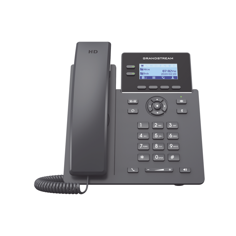 GRP-2602P Teléfono IP Grado Operador, 2 líneas SIP con 4 cuentas, PoE, codec Opus, IPV4/IPV6 con gestión en la nube GDMS