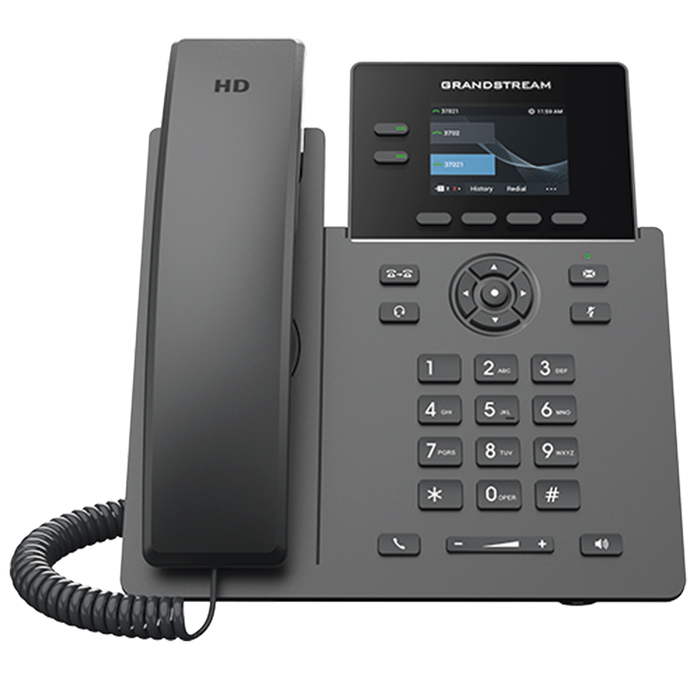 TELÉFONO IP POE GRADO OPERADOR DE 2 LÍNEAS / PANTALLA LCD TFT 2.4 PULGADAS COLOR / 8 BOTONES VIRTUALES MULTIUSO / SEGURIDAD CARRIER-GRADE / COMPATIBLE CON GDMS / AUDIO HD / CONFERENCIAS DE AUDIO 5 VÍAS