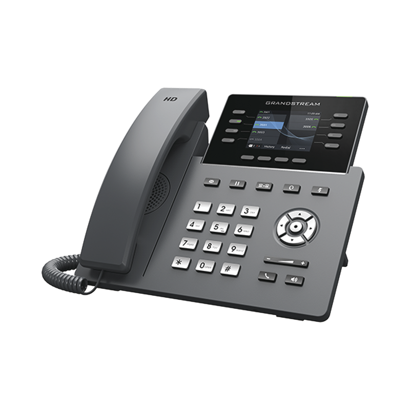 GRP2624 Teléfono IP Wi-Fi, Grado Operador, 8 líneas SIP con 4 cuentas, pantalla a color 2.8, puertos Gigabit, Bluetooth, PoE, codec Opus, IPV4/IPV6 con gestión en la nube GDMS