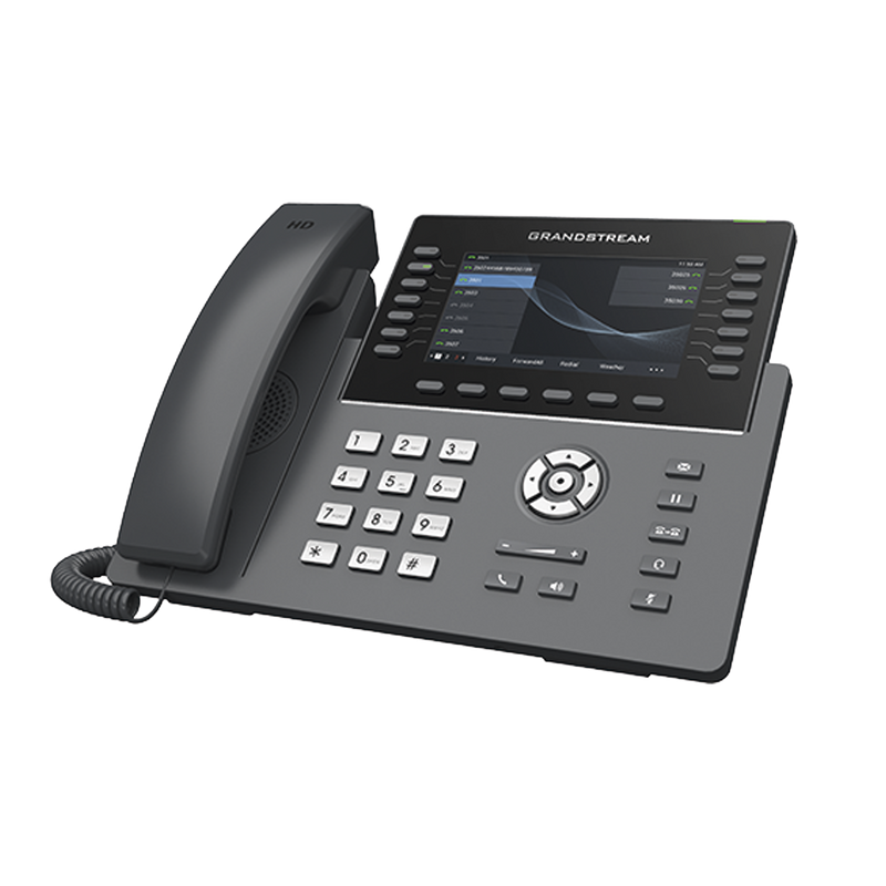 Teléfono IP Wi-Fi, Grado Operador, 14 líneas SIP con 6 cuentas, pantalla LCD  5, puertos Gigabit, Bluetooth, PoE, codec Opus, IPV4/IPV6 con gestión en la nube GDMS